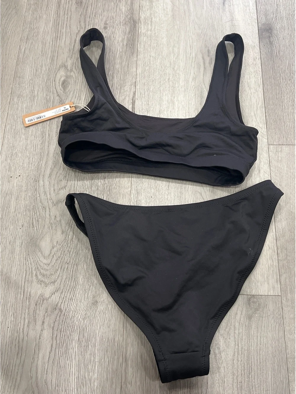 Skims signature swim tank bikini top & Mid coverage Bottom- SET in Onyx